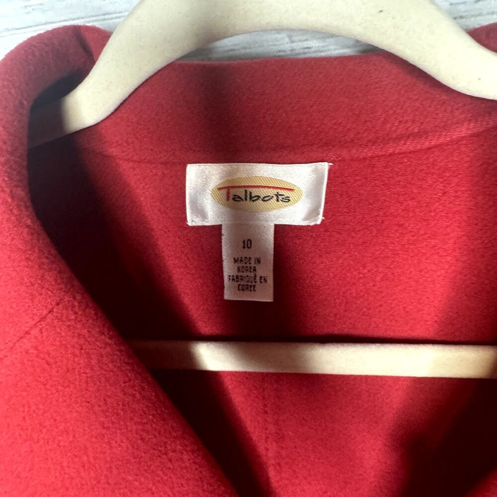 Talbots 100% Wool Red Button Up Jacket Women's 10 - image 2